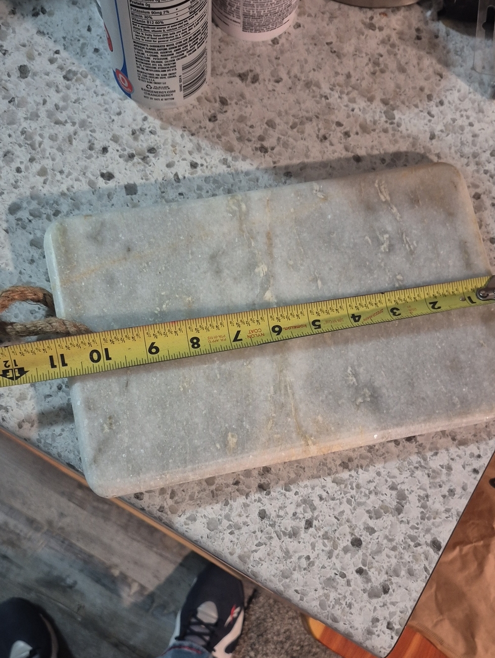 Marble Cheese Board with Rope Handle - White